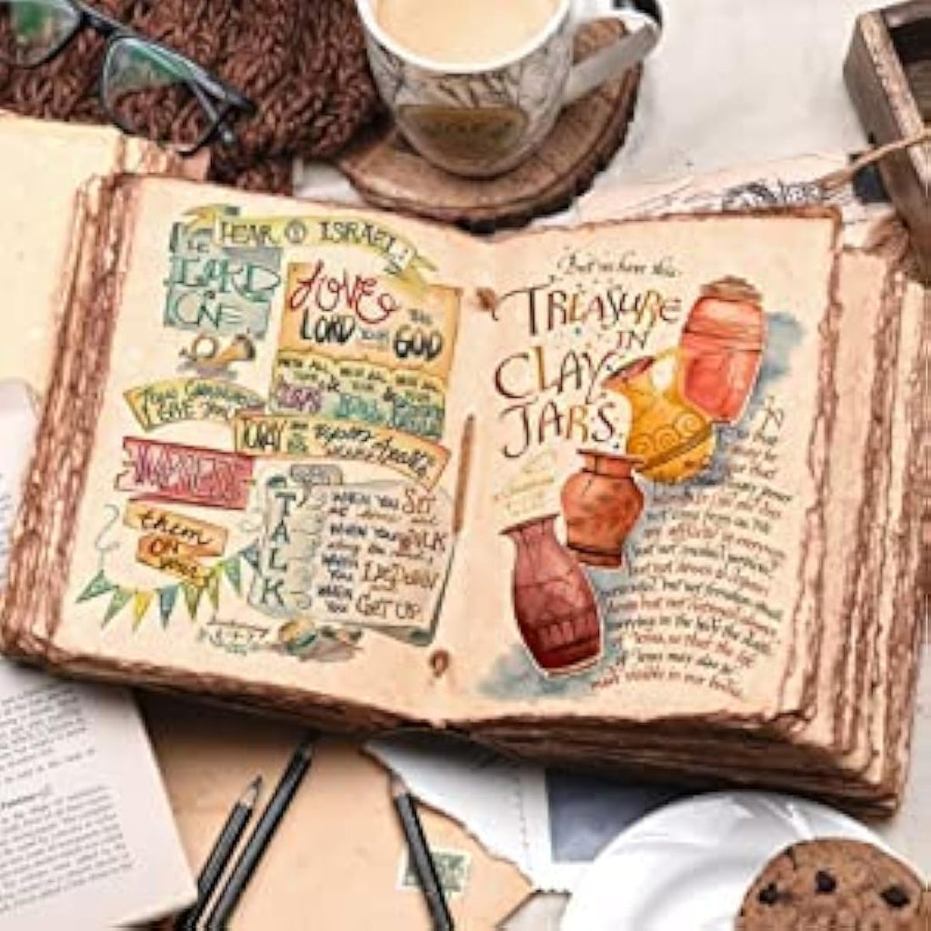 Handmade Vintage Leather Journal | Antique Paper 13x10"