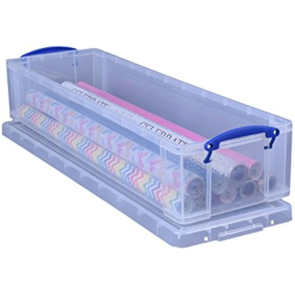 22 Litre Clear Plastic Storage Box – Stackable Organizer