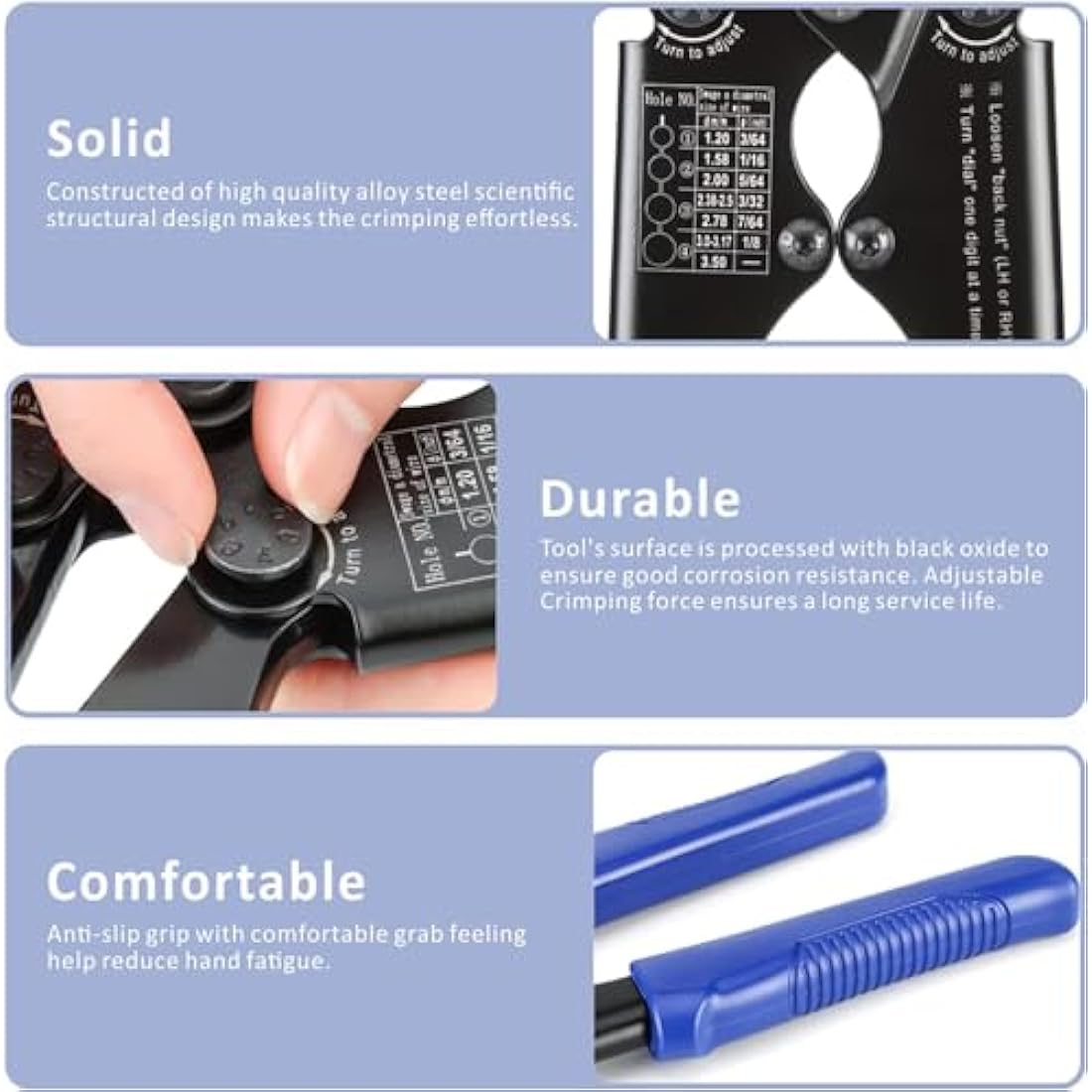 iCrimp Wire Rope Crimping Tool Kit with 375pcs Sleeves & Thimbles