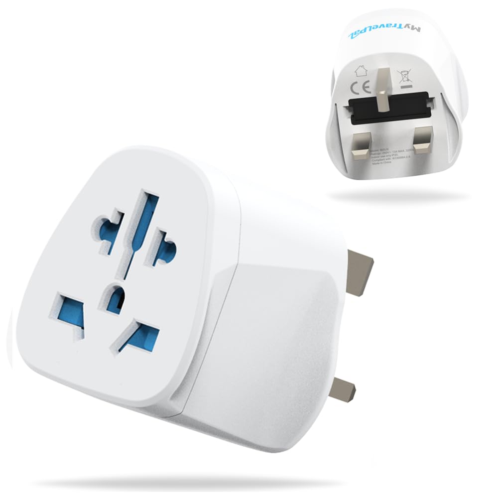 MyTravelPal World to UK Travel Adapter (2 Pack) | Type G with 10A Fuse