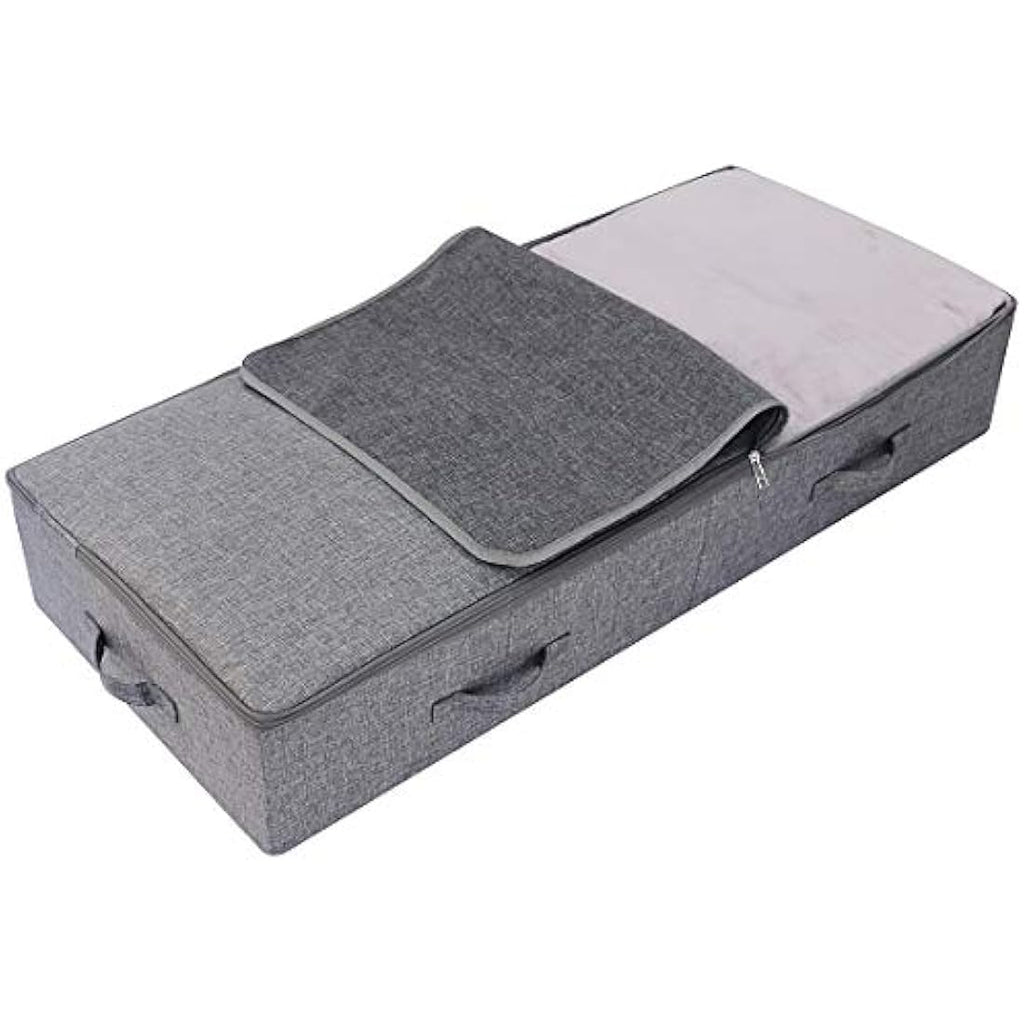Amonsen Underbed Shoe Storage Organizer with Zip Lid - Dark Gray