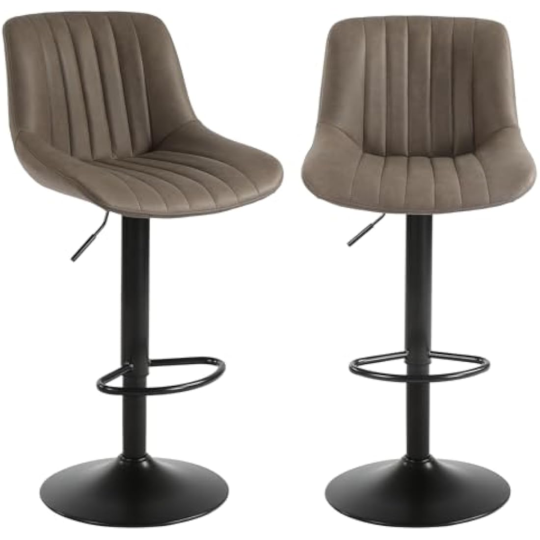 Jolof Store Swivel Bar Stools Set of 2 | Adjustable PU Leather - Brown