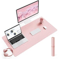 YSAGi Waterproof PVC Leather Desk Pad – Large Non-Slip Mouse Mat, Pink