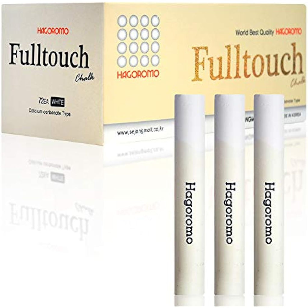 Hagoromo Fulltouch White Dustless Chalk | Non-Toxic - 72 Piece Box