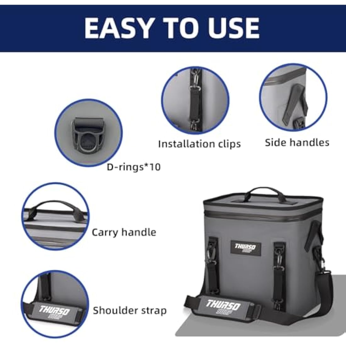 THURSO SURF 24 Can Soft Cooler Bag – 48hr Insulated Waterproof Floating