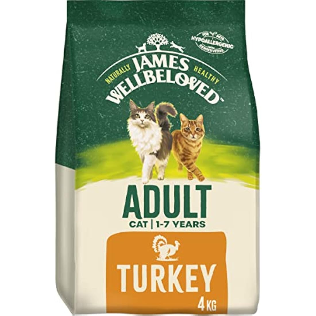 James Wellbeloved Turkey Hypoallergenic Dry Cat Food - 4kg Bag