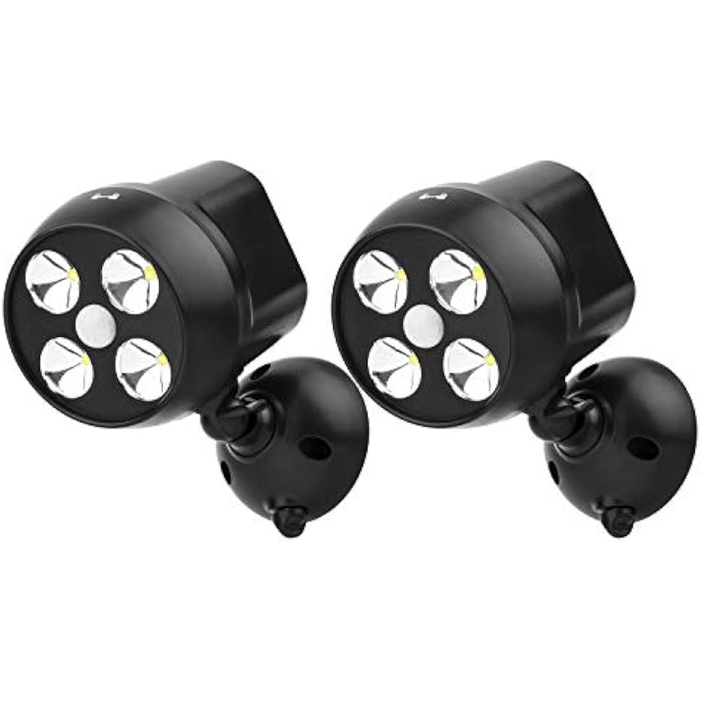 NICREW Battery Powered Motion Sensor Outdoor Security Light, 2-Pack