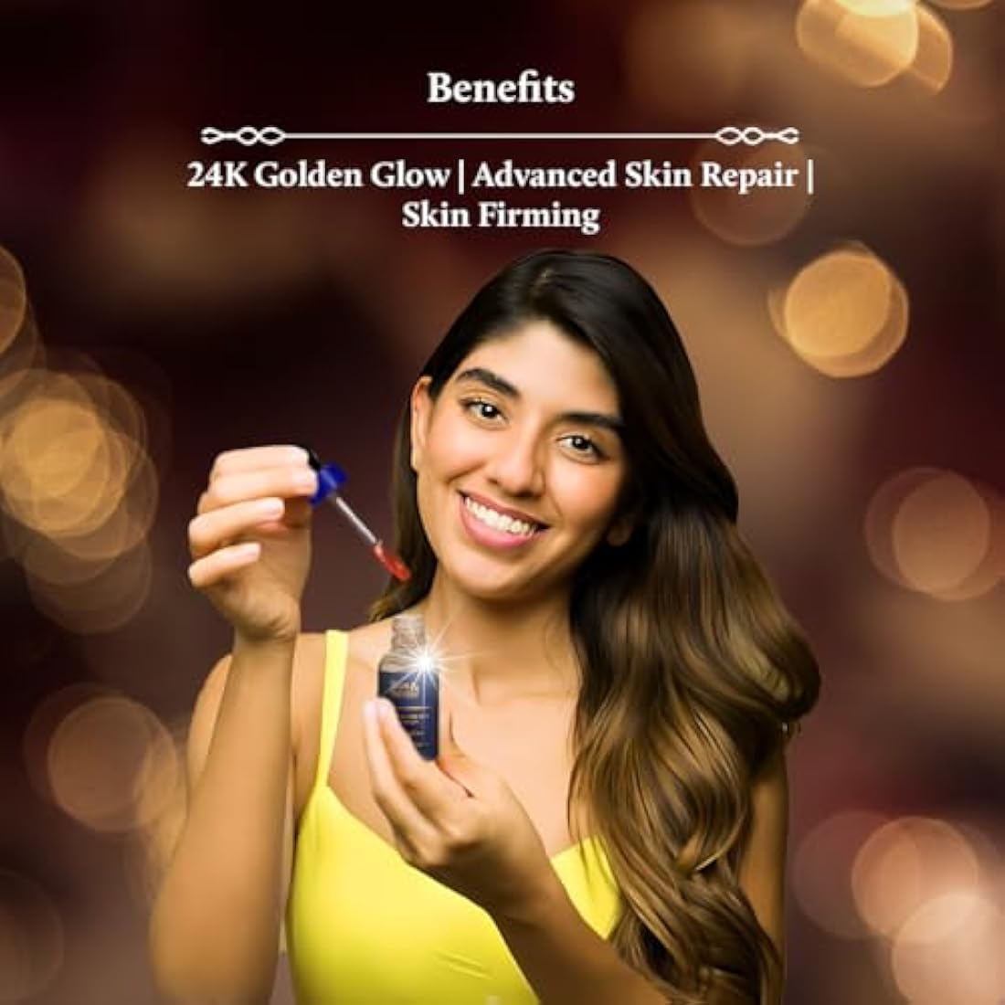 Blue Nectar 24k Gold Serum - Ayurvedic Kumkumadi Face Oil for Glowing Skin