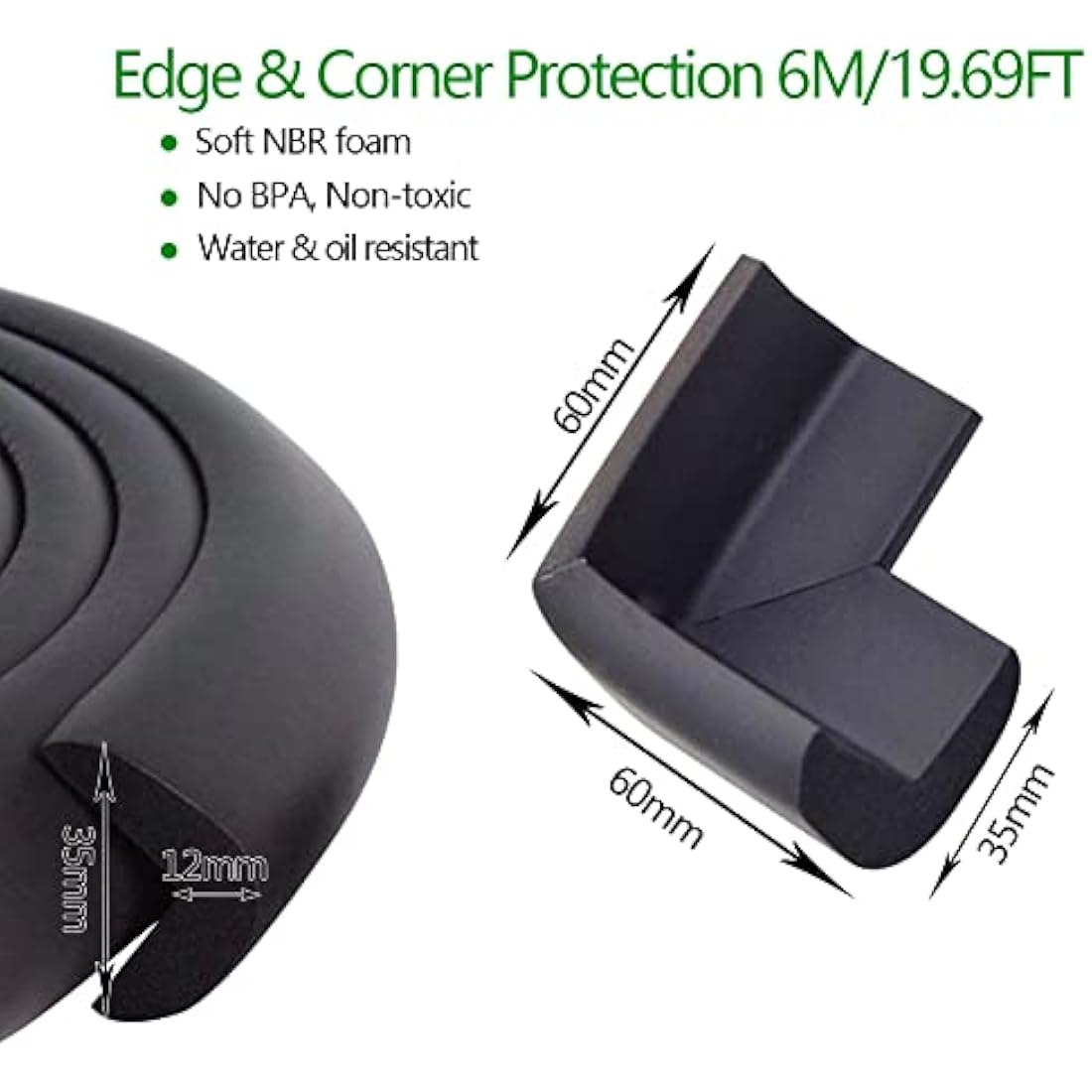 Baby Edge and Corner Guards – Non-Toxic Childproofing (Cream)