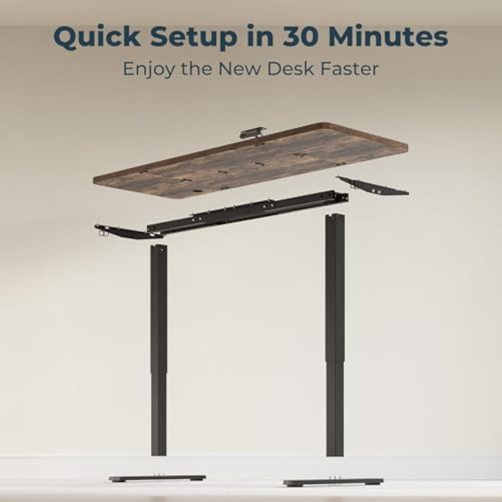FitStand FQ1 Electric Height Adjustable Standing Desk - Rustic Brown