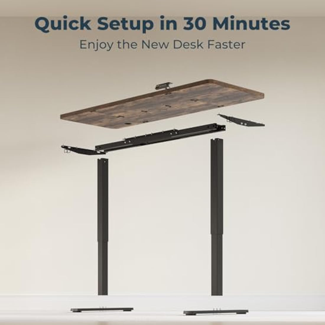 FitStand FQ1 Electric Height Adjustable Standing Desk - Rustic Brown