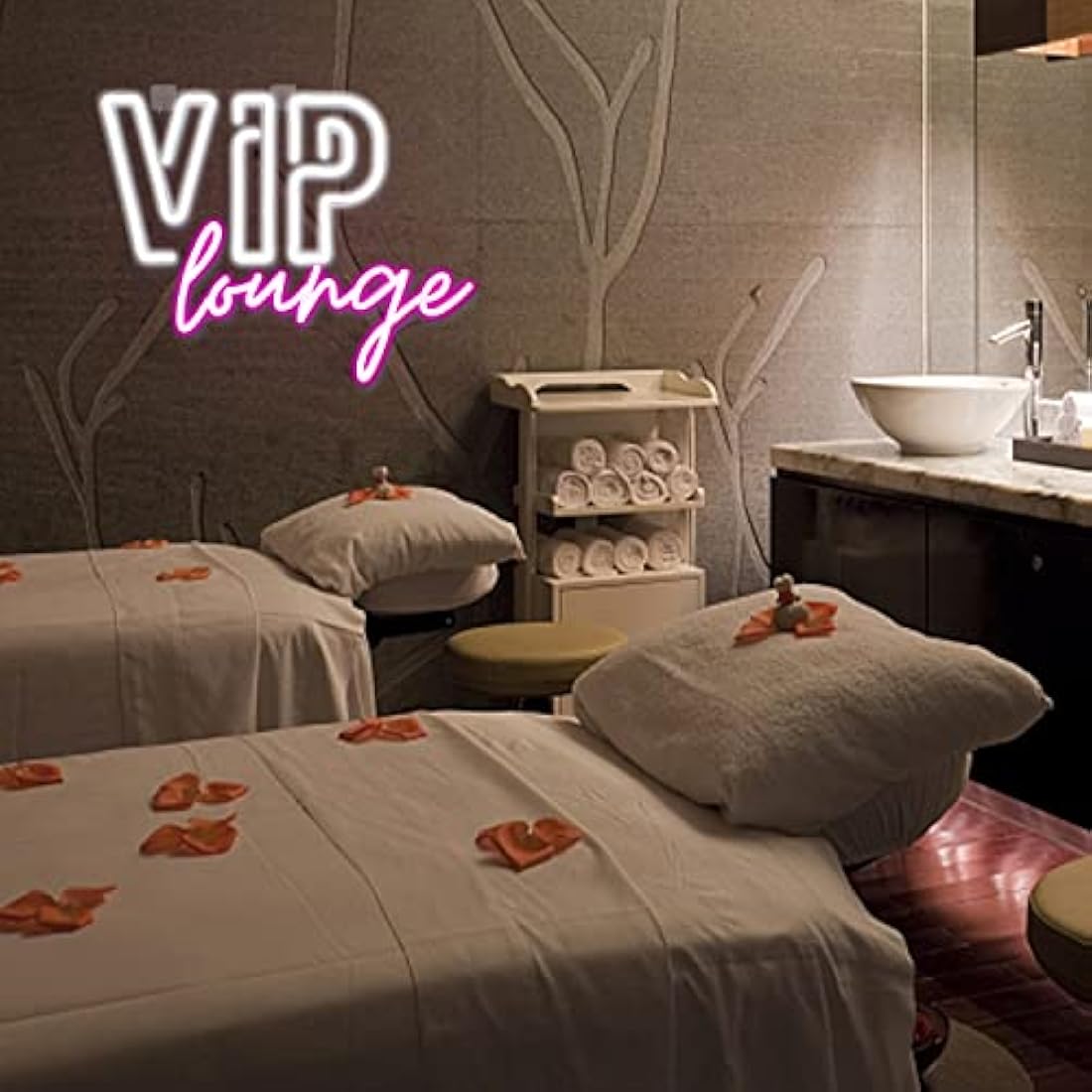 Jolof Store VIP Lounge Neon Sign | Pink & White LED Wall Decor