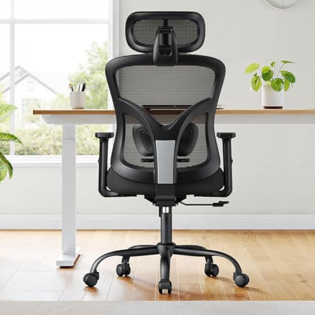 NOBLEWELL Ergonomic Mesh Office Chair | Adjustable Lumbar Support – Black