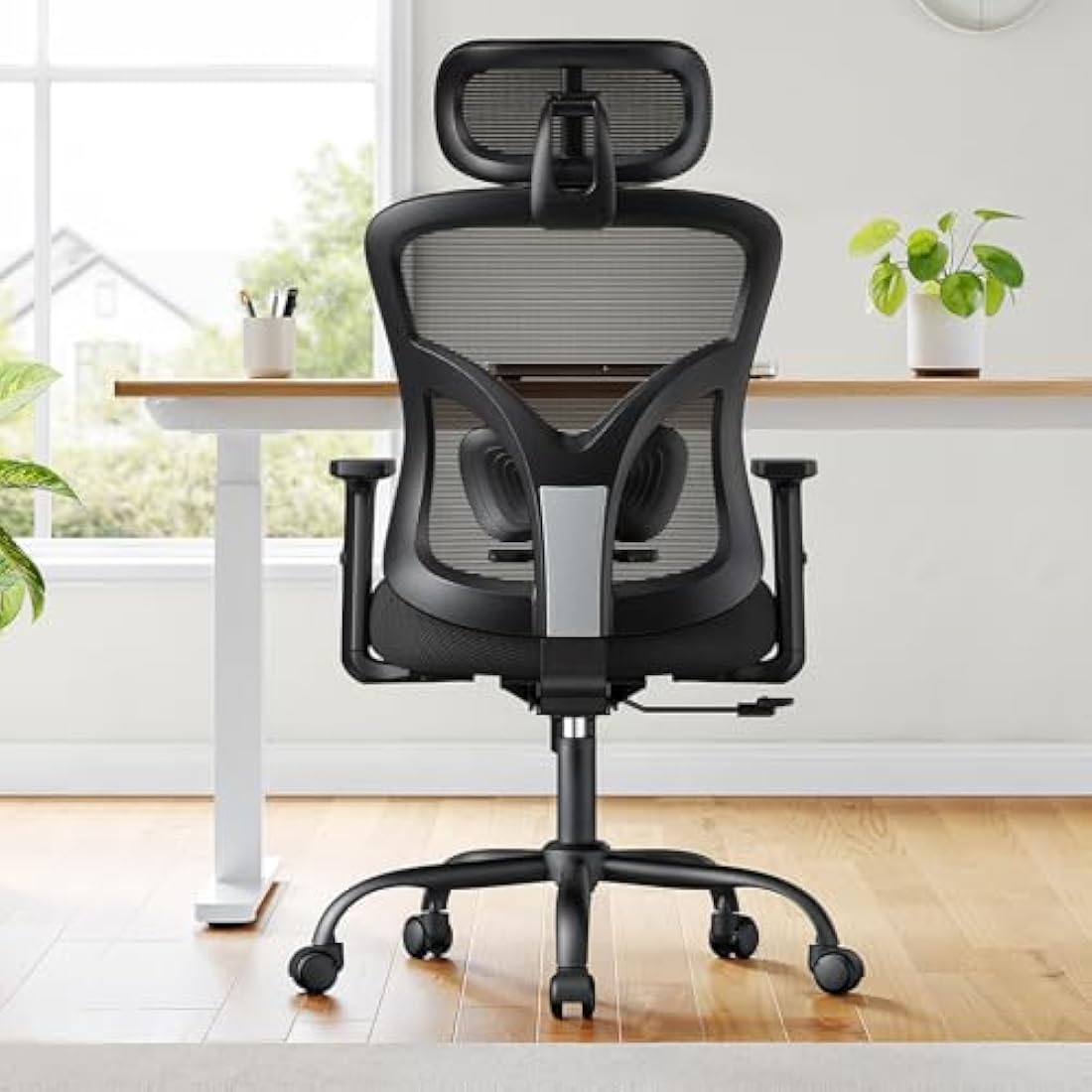 NOBLEWELL Ergonomic Mesh Office Chair | Adjustable Lumbar Support – Black