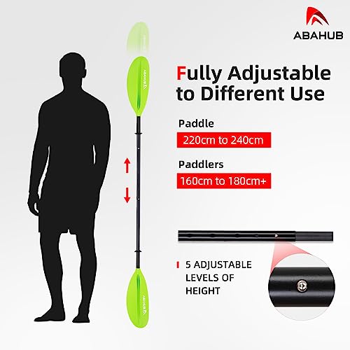 Abahub Kayak Paddle | Adjustable 220–240cm Aluminium Double Paddle