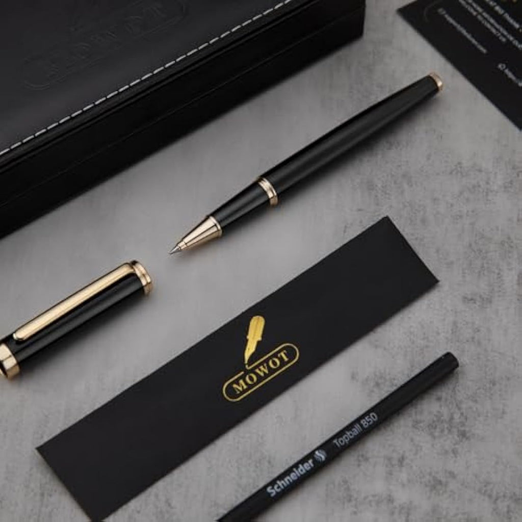 Luxury Rollerball Pen - 24K Gold Trim with Schneider Ink