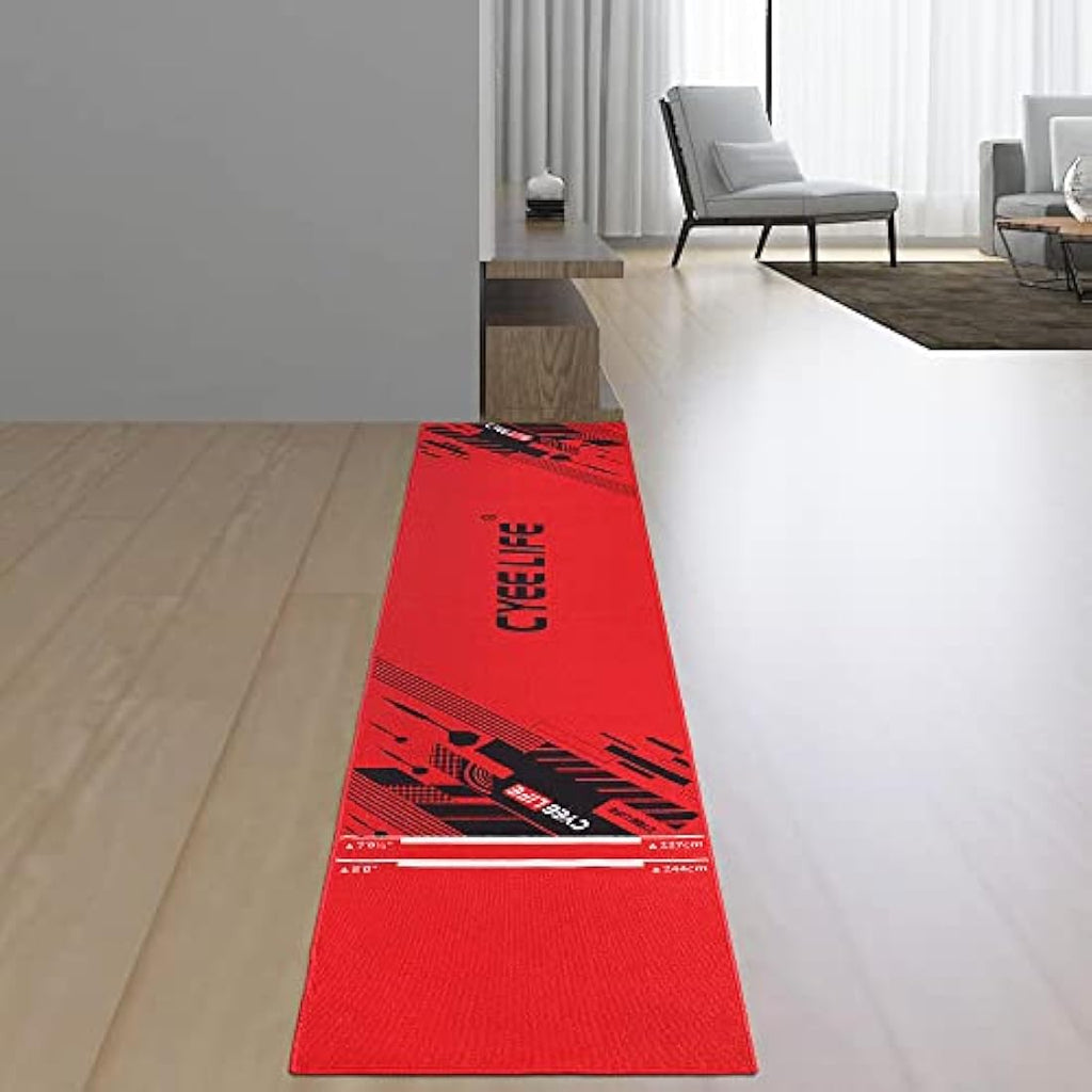 CyeeLife Dart Mat 65x295cm with Carry Bag and Oche Lines for Darts