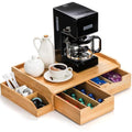 Bamboo Coffee Pod Drawer Organizer | K-Cup & Tea Bag Holder