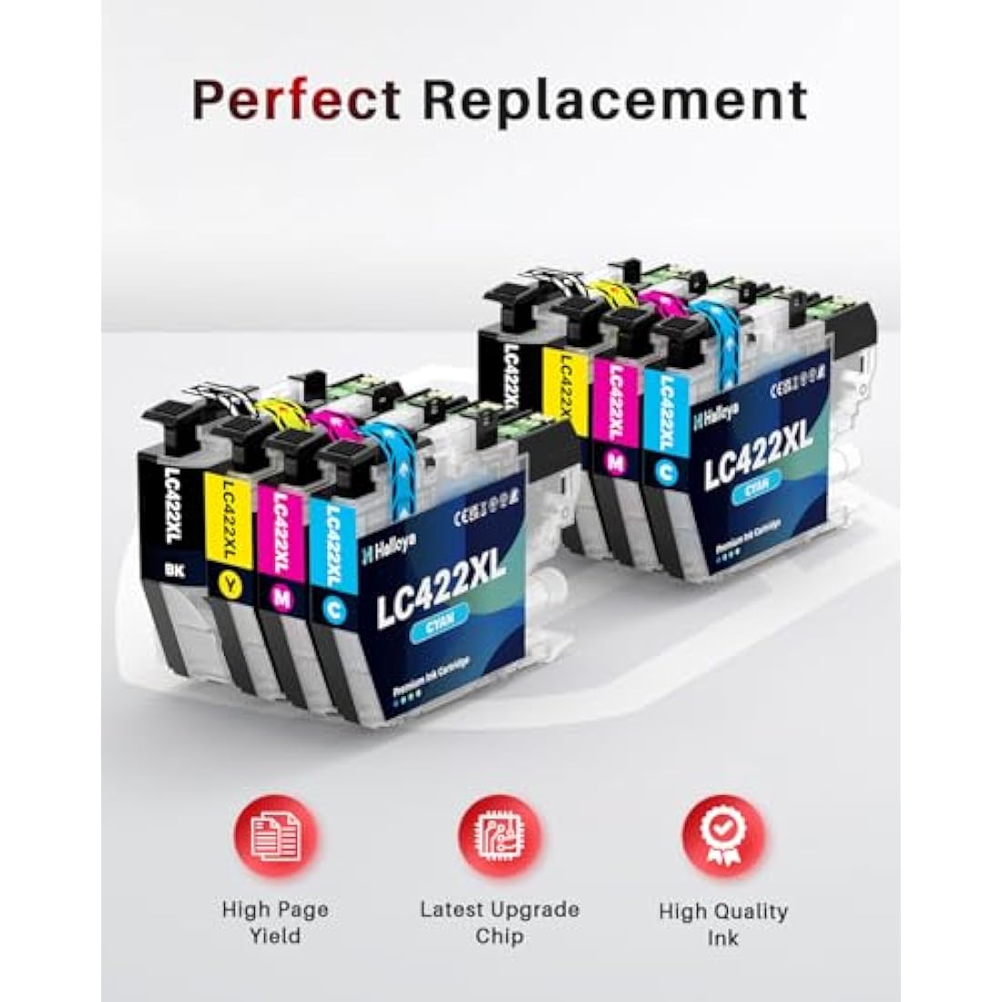 Halloya LC422XL Ink Cartridges for Brother MFC-J5340DW MFC-J6940DW (8-Pack)