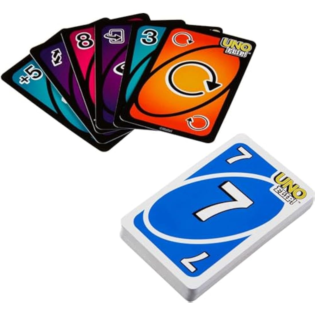 Mattel UNO FLIP! Family Card Game – Double-Sided Deck in Storage Tin