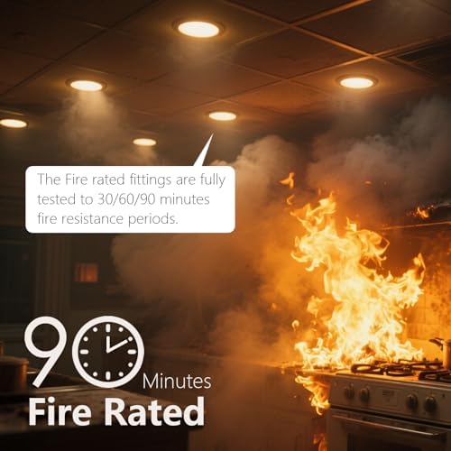 Jolof Store 90-Min Fire Rated LED Downlights | 4-Pack 5W 6000K White