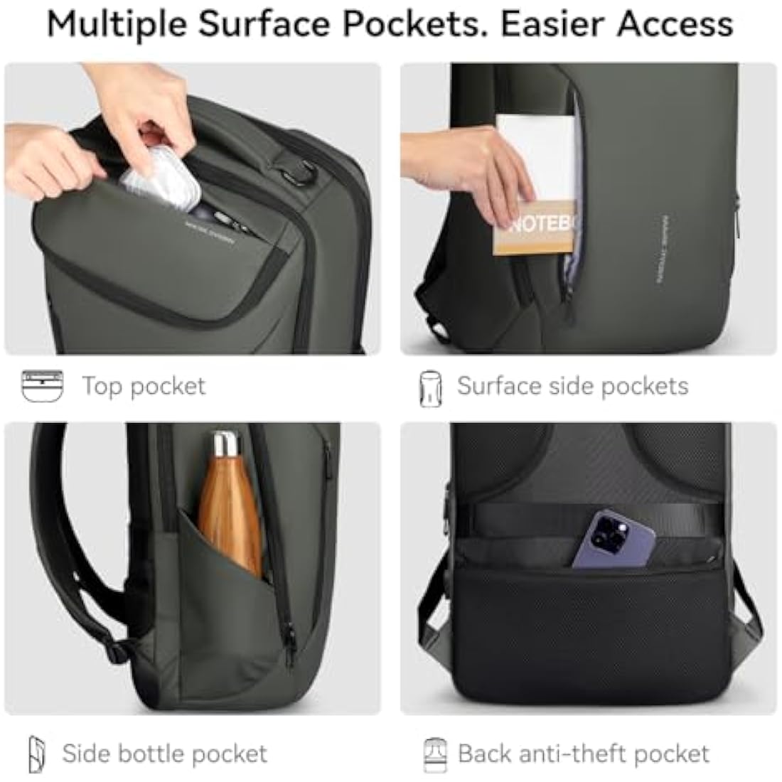 Mark Ryden 17.3" Laptop Backpack – Waterproof Business Travel Bag