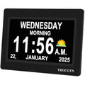 TROCOTN 7-Inch Digital Calendar Clock for Elderly – Large Day Date Display
