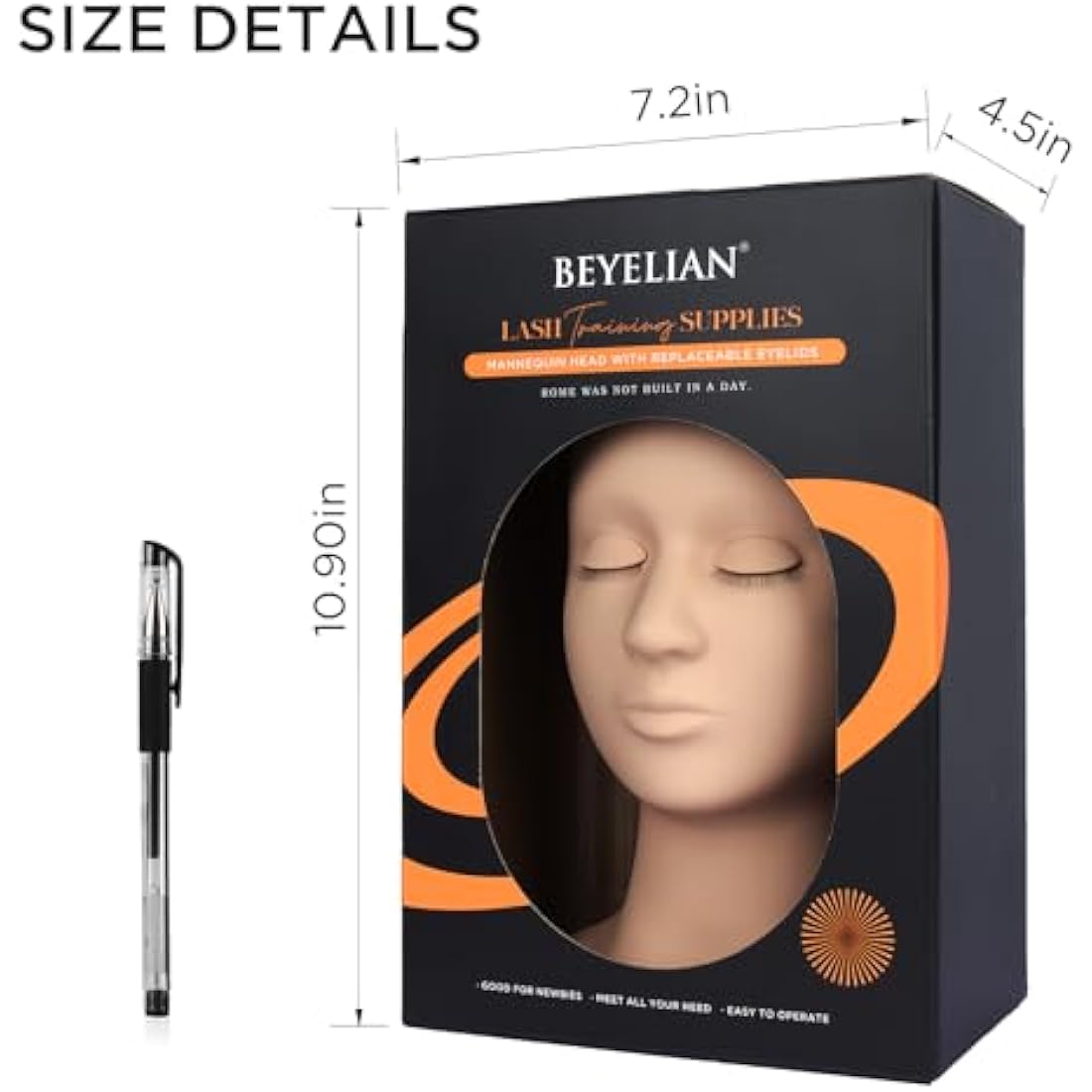 BEYELIAN Eyelash Extension Kit – Silicone Mannequin Head Training Set