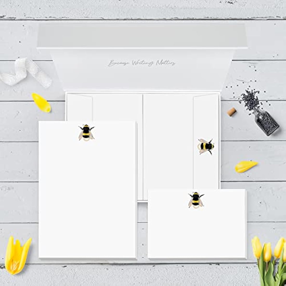 Me Loovely Bumble Bee Stationery Set - A5 Letter Paper & Notecards, 60pc