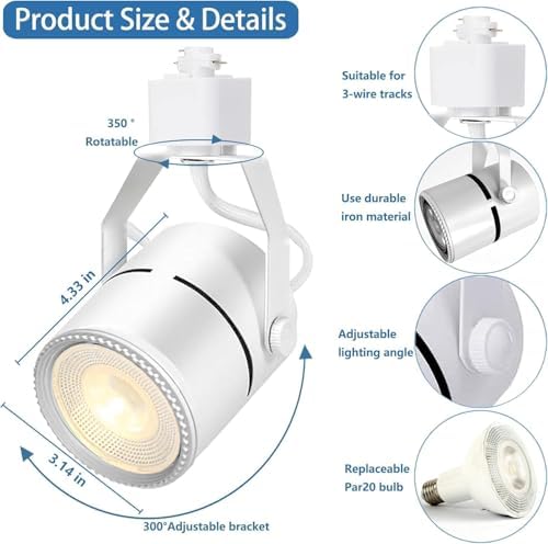 Bravsekai LED Track Lighting Kit | 6-Light H-Type 6000K Cool White Spotlight