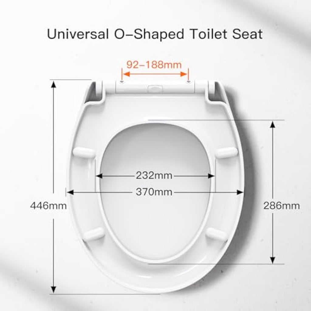Pipishell O-Shape Toilet Seat – Soft Close with Quick Release, White