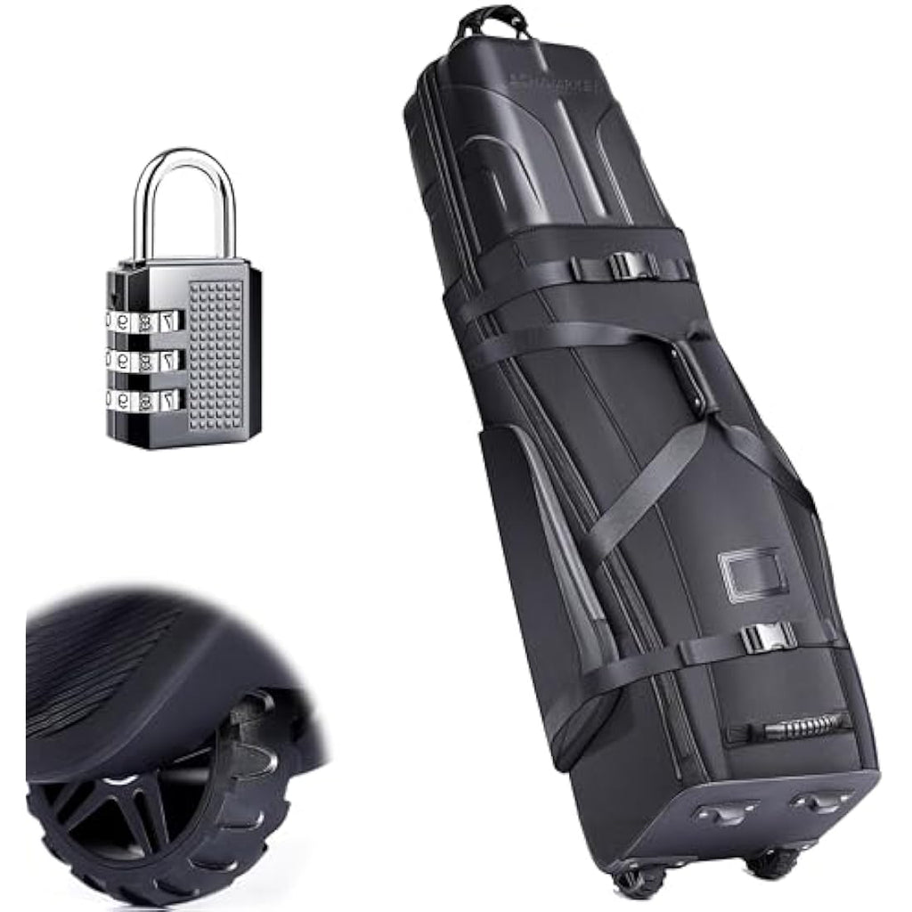CHAMPKEY Golf Travel Bag with Wheels | Hard Case Top | 1680D Oxford Fabric