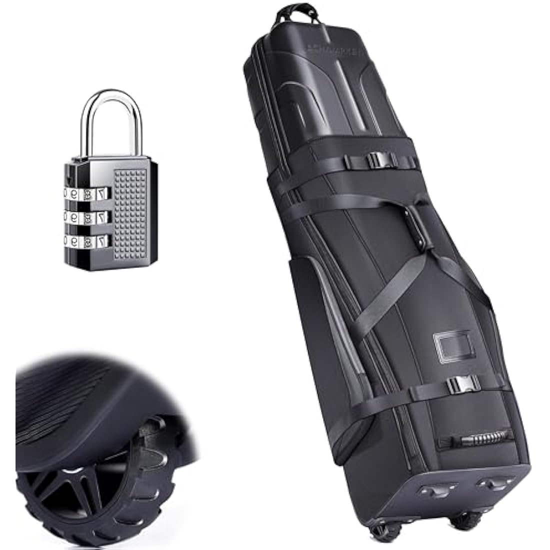 CHAMPKEY Golf Travel Bag with Wheels | Hard Case Top | 1680D Oxford Fabric
