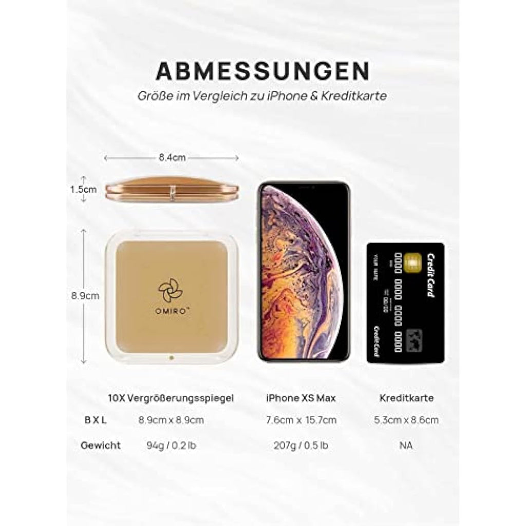 10X Magnifying Compact Mirror – Square Travel Pocket Mirror