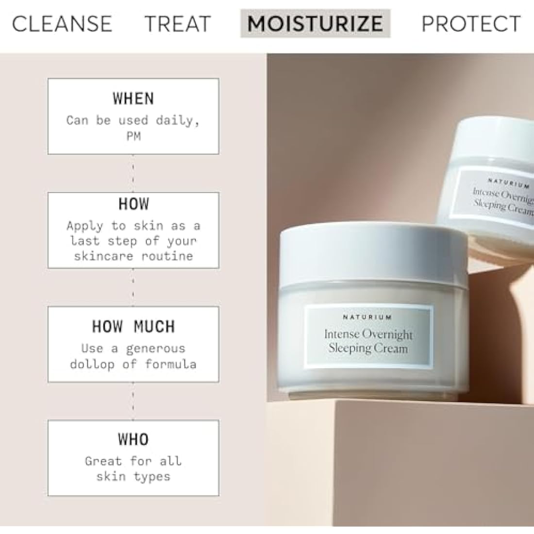 Naturium Intense Overnight Sleeping Cream | Hydrating Face Moisturiser