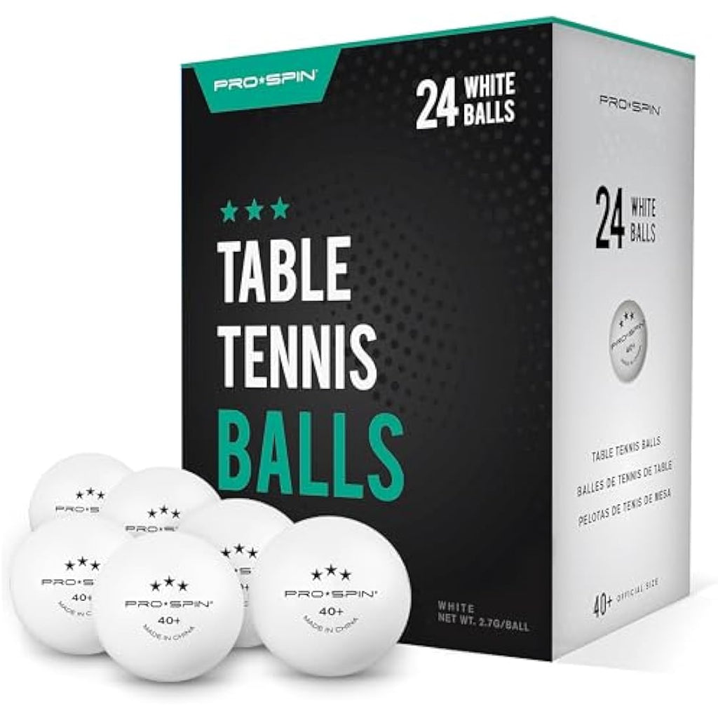 PRO SPIN 3-Star Table Tennis Balls – White 40+ ABS Training Balls