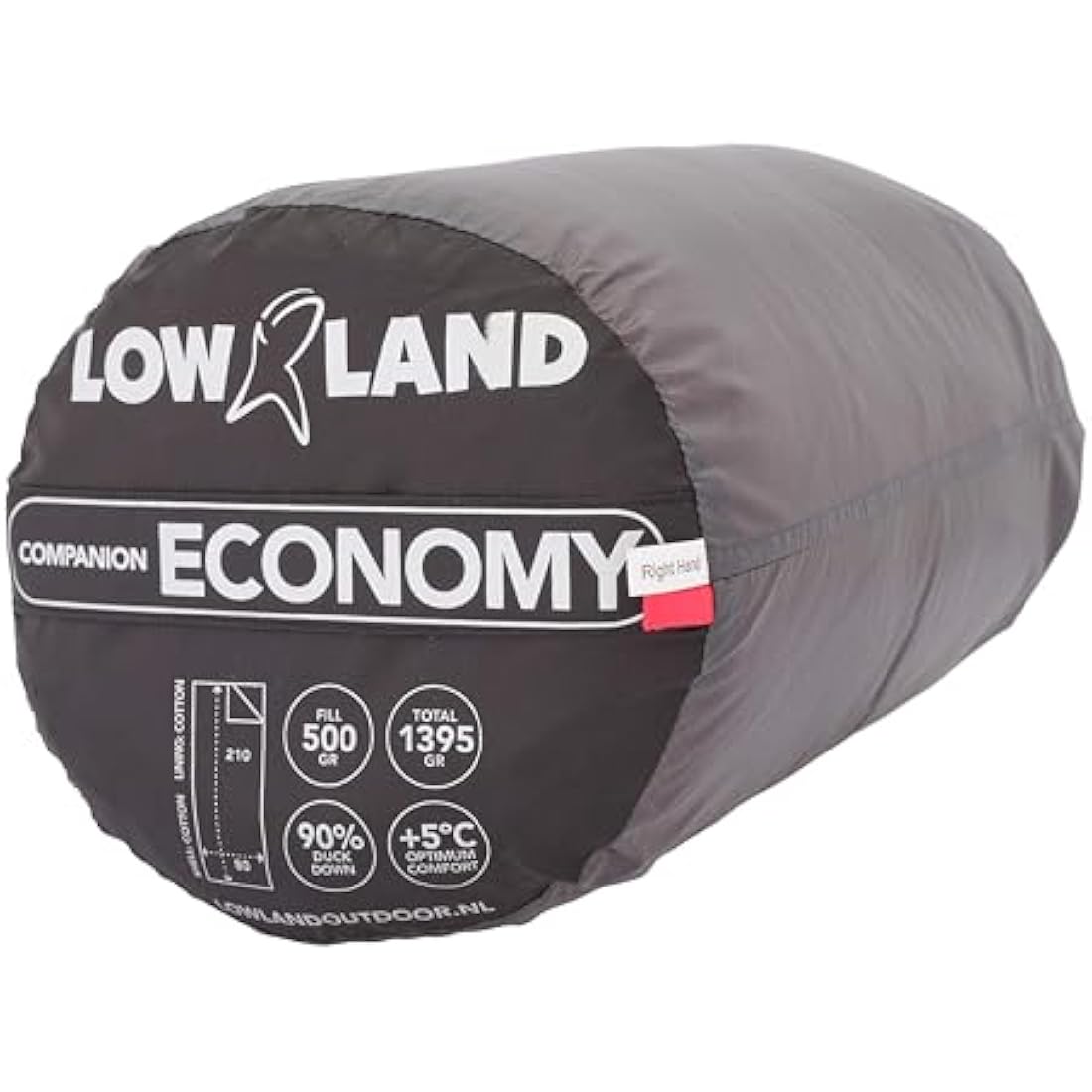 Lowland Outdoor Companion Economy Down Sleeping Bag – Red, 210x80cm