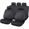 Leatherette Car Seat Covers – Quilted Black Airbag Compatible
