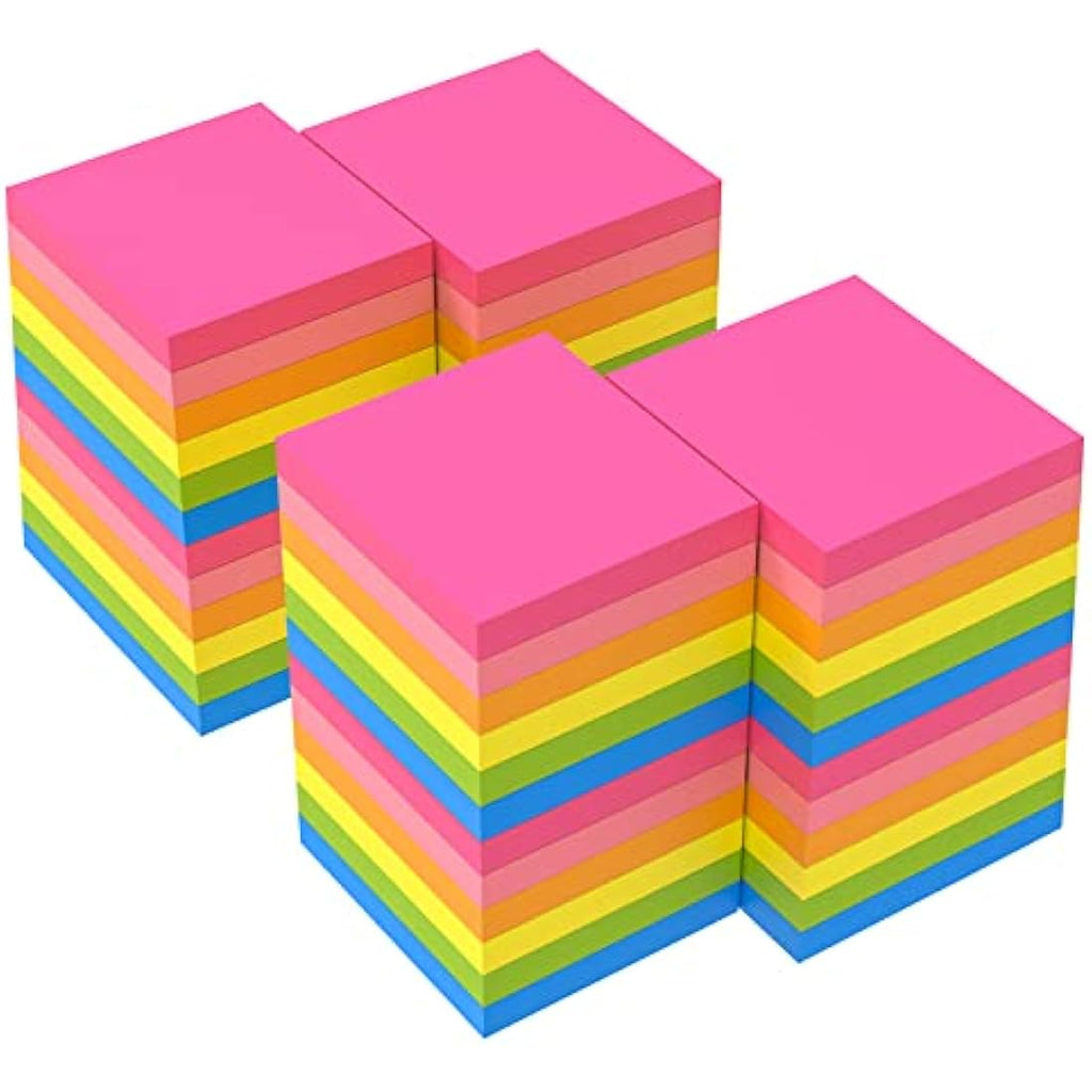 ZCZN Sticky Notes – 48 Pads, 76x76mm, 6 Bright Colors, 100 Sheets/Pad