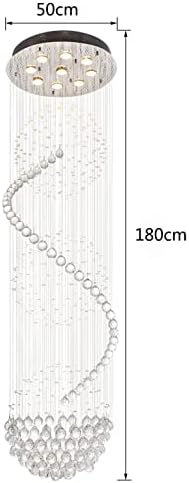 Spiral Sphere Crystal Chandelier – 180cm LED Flush Mount Lamp