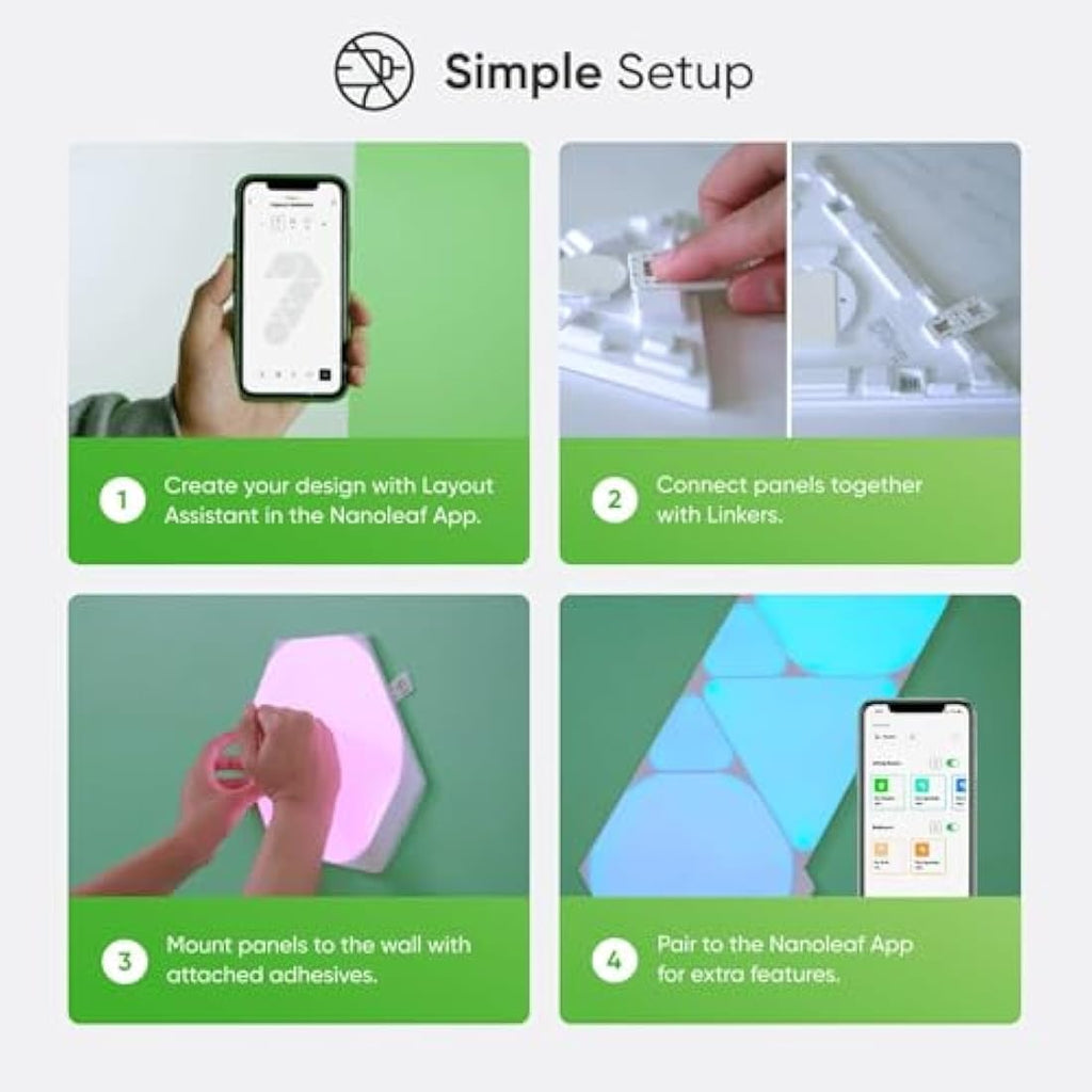 Nanoleaf Shapes Hexagon Starter Kit | 9 Modular LED Smart Light Panels
