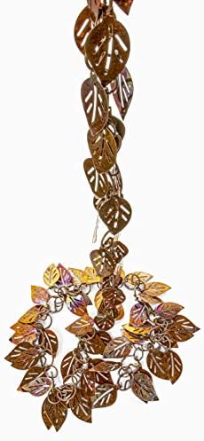 Monarch Copper Cascading Leaves Rain Chain – 8.5ft Gutter Downspout