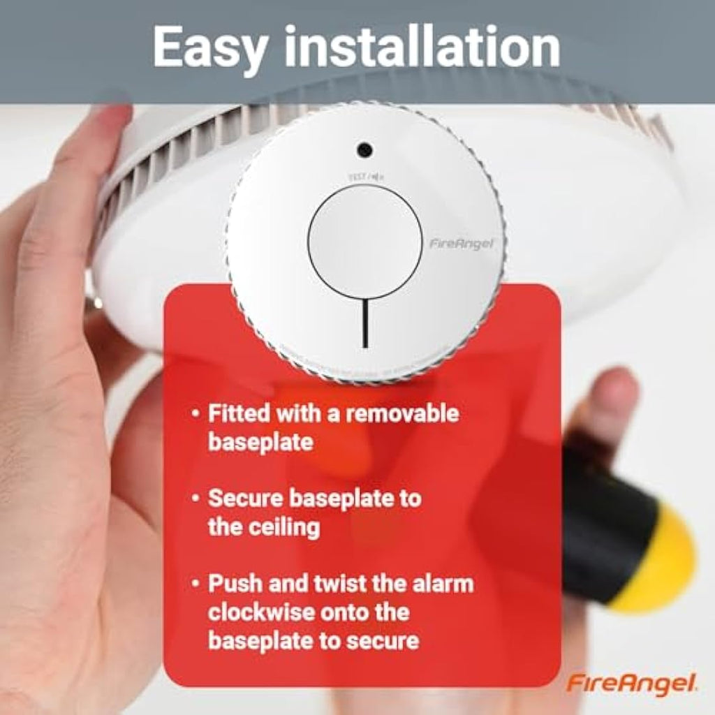 FireAngel FA6620 Optical Smoke Alarm 2-Pack | 10-Year Battery Fire Detector