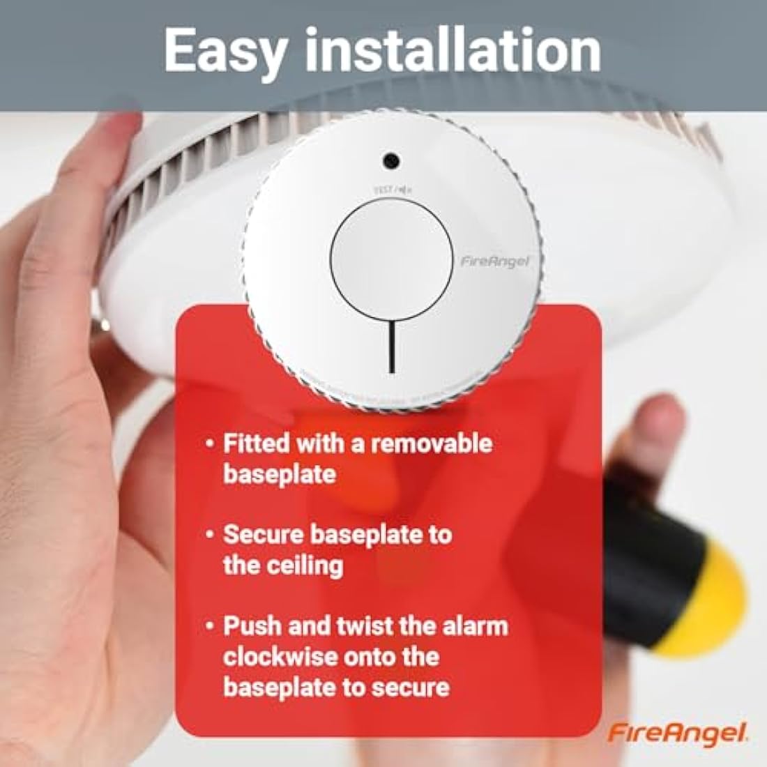 FireAngel FA6620 Optical Smoke Alarm 2-Pack | 10-Year Battery Fire Detector
