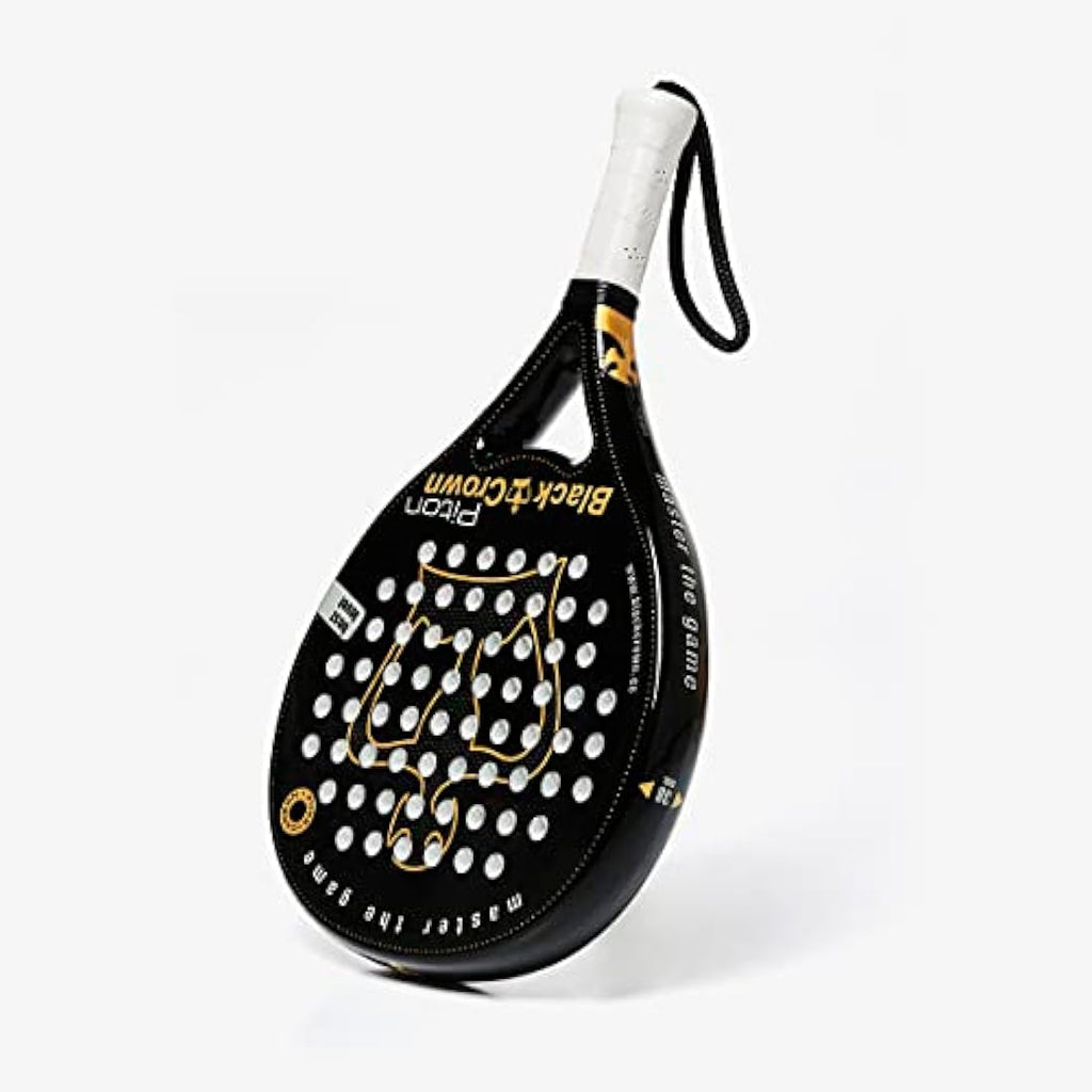 Black Crown Piton Padel Racket | Round Shape Pro Gear - 360-370g