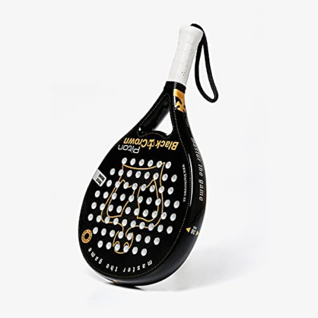 Black Crown Piton Padel Racket | Round Shape Pro Gear - 360-370g