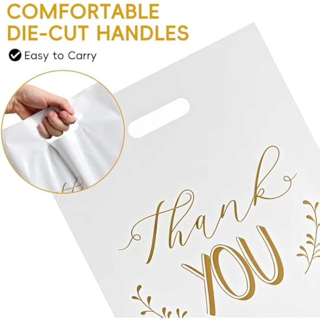 Thank You Carrier Bags | 100 Pack Retail Boutique Bags 30x38cm