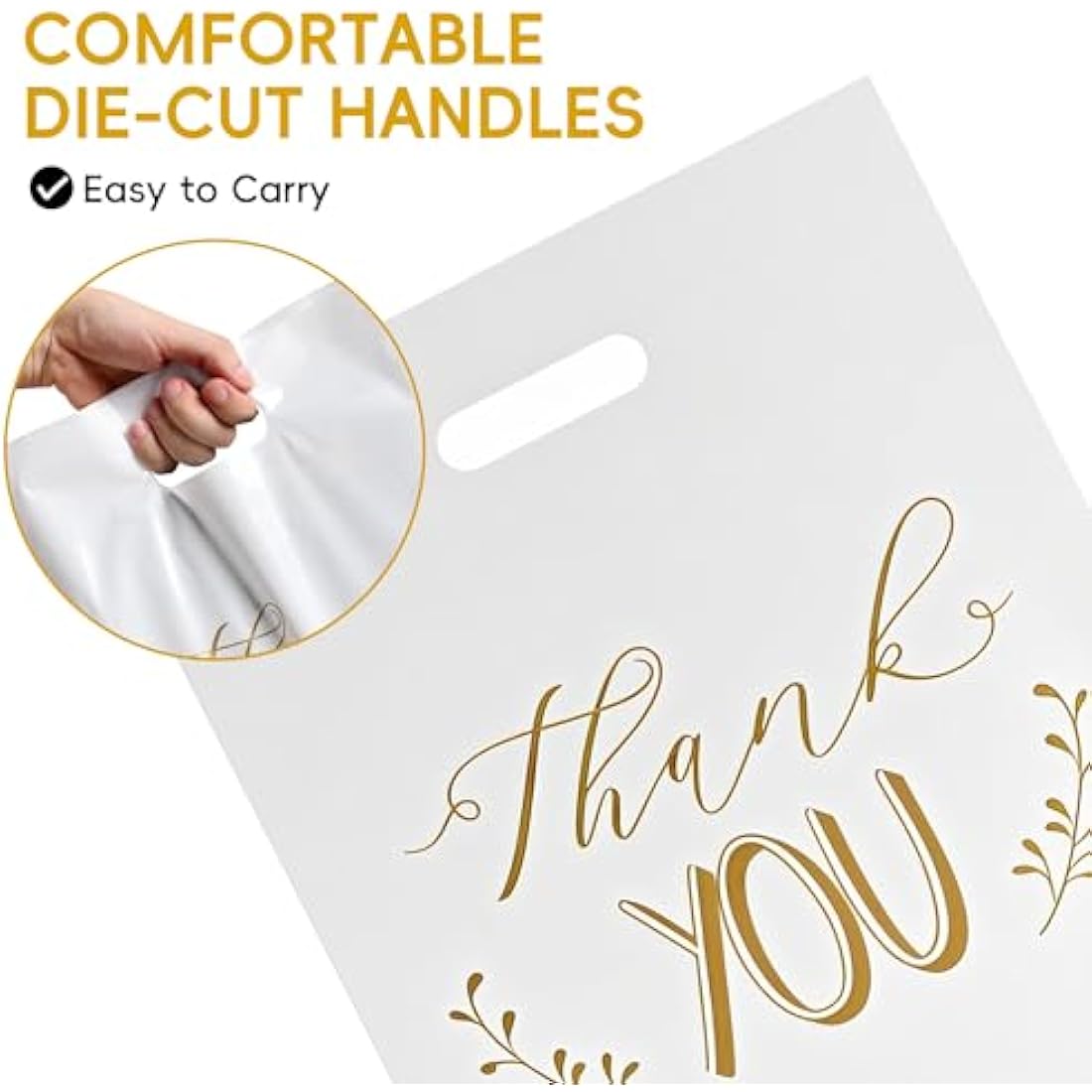 Thank You Carrier Bags | 100 Pack Retail Boutique Bags 30x38cm