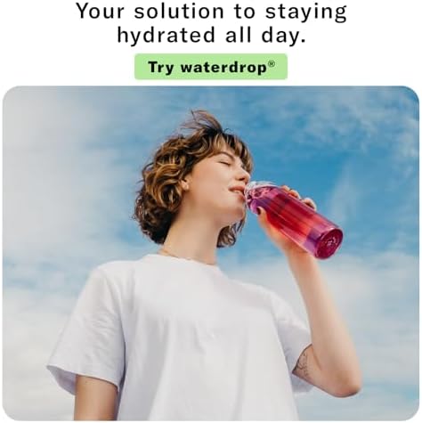 waterdrop Glass Starter Set – 600ml Borosilicate Bottle & 18 Cubes