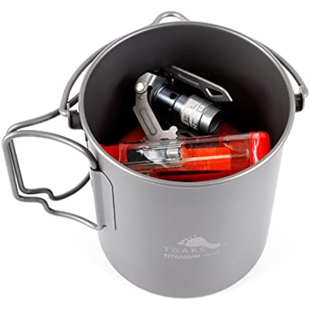 TOAKS Titanium 750ml Pot | Ultralight Camping Mug with Bail Handle